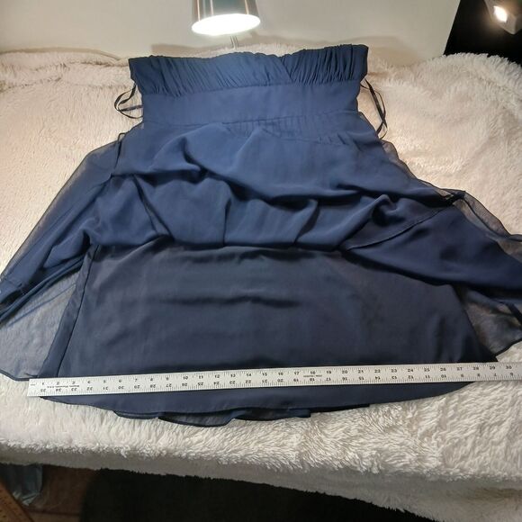 Ralph Laren Blue Ruched Wrap Midi Dress for Cocktail Events Womans Large........ - Picture 8 of 11